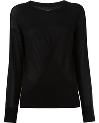 Maglione girocollo di seta nero di Isabel Marant