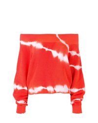 Maglione girocollo effetto tie-dye arancione