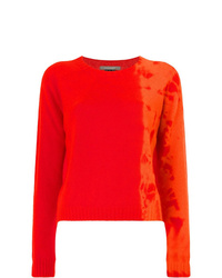 Maglione girocollo effetto tie-dye arancione di Suzusan