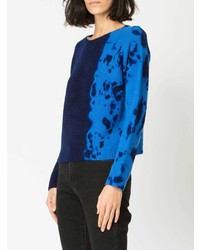 Maglione girocollo effetto tie-dye blu scuro di Suzusan