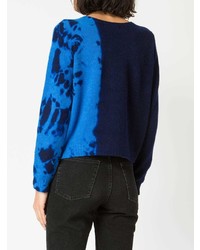 Maglione girocollo effetto tie-dye blu scuro di Suzusan