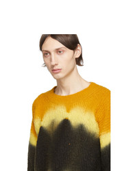 Maglione girocollo effetto tie-dye giallo di Palm Angels