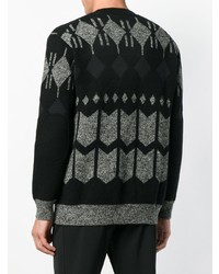 Maglione girocollo geometrico nero di Junya Watanabe MAN