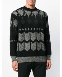 Maglione girocollo geometrico nero di Junya Watanabe MAN