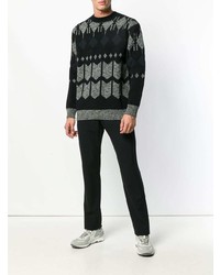 Maglione girocollo geometrico nero di Junya Watanabe MAN