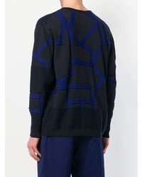 Maglione girocollo geometrico nero di Issey Miyake Men