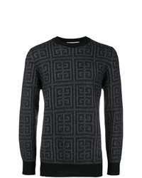 Maglione girocollo geometrico nero di Givenchy
