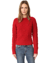 Maglione girocollo geometrico rosso
