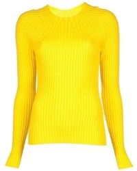 Maglione girocollo giallo di Jil Sander
