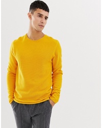 Maglione girocollo giallo di Selected Homme
