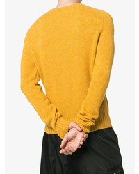 Maglione girocollo giallo di Prada