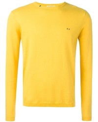 Maglione girocollo giallo di Sun 68
