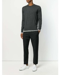 Maglione girocollo grigio scuro di Alexander McQueen
