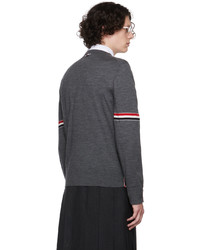 Maglione girocollo grigio scuro di Thom Browne