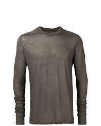 Maglione girocollo grigio scuro di Rick Owens DRKSHDW