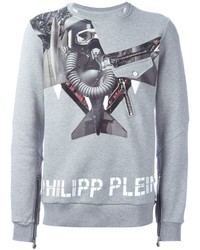 Maglione girocollo grigio di Philipp Plein