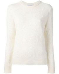 Maglione girocollo in mohair bianco