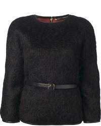 Maglione girocollo in mohair nero di DSquared