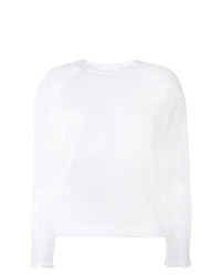 Maglione girocollo in rete bianco di Pinko