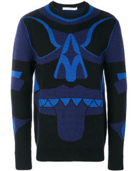 Maglione girocollo lavorato a maglia blu scuro di Givenchy