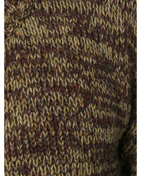Maglione girocollo lavorato a maglia marrone di Jil Sander