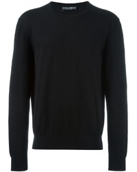 Maglione girocollo lavorato a maglia nero di Dolce & Gabbana