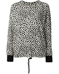 Maglione girocollo leopardato bianco e nero di Chloé