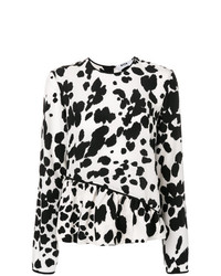 Maglione girocollo leopardato bianco e nero di MSGM