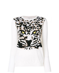 Maglione girocollo leopardato bianco e nero di Sonia Rykiel