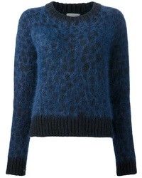 Maglione girocollo leopardato blu di Surface to Air