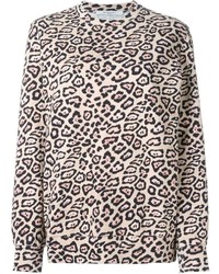 Maglione girocollo leopardato marrone chiaro di Givenchy