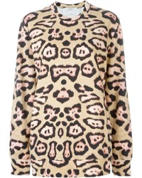 Maglione girocollo leopardato marrone chiaro di Givenchy