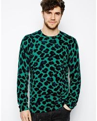 Maglione girocollo leopardato multicolore di Asos