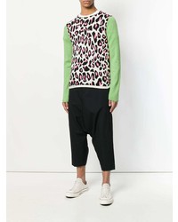 Maglione girocollo leopardato multicolore di Comme Des Garcons Homme Plus