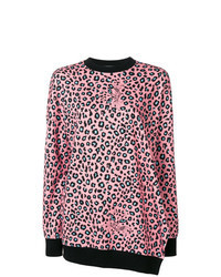 Maglione girocollo leopardato rosa