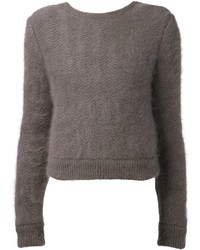 Maglione girocollo morbido grigio scuro di Givenchy