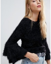 Maglione girocollo morbido nero di New Look