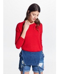 Maglione girocollo morbido rosso