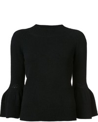 Maglione girocollo nero di Carolina Herrera