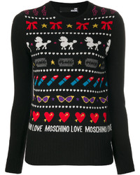 Maglione girocollo nero di Love Moschino
