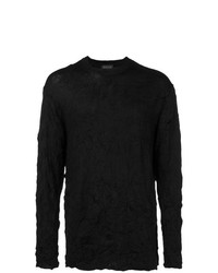 Maglione girocollo nero di Yohji Yamamoto