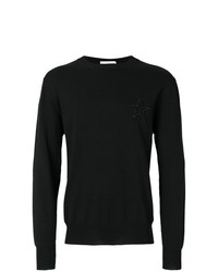 Maglione girocollo ricamato nero di Givenchy