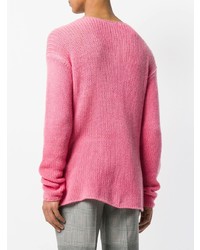 Maglione girocollo rosa di Ermanno Scervino