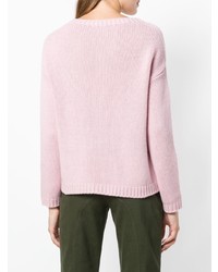 Maglione girocollo rosa di Aragona
