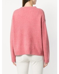 Maglione girocollo rosa di Luisa Cerano