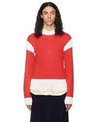 Maglione girocollo rosso e bianco di Molly Goddard