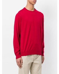 Maglione girocollo rosso di John Smedley