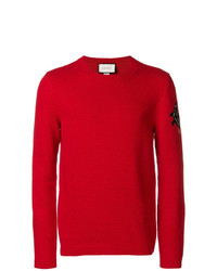 Maglione girocollo rosso di Gucci