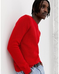 Maglione girocollo rosso di Pull&Bear