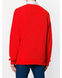 Maglione girocollo rosso di AMI Alexandre Mattiussi